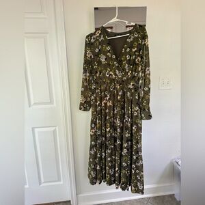 madewell olive green dress